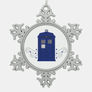 Police Box Swirls Pewter Ornament