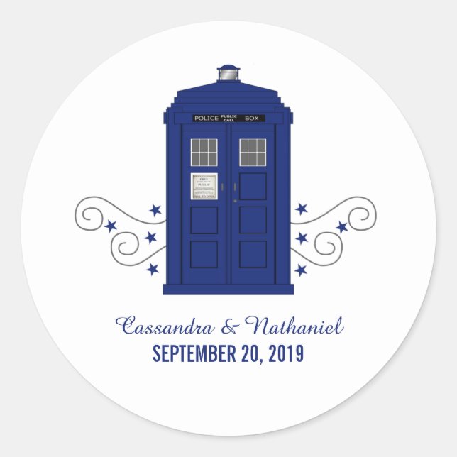 Police Box Wedding Stickers v3 (Front)
