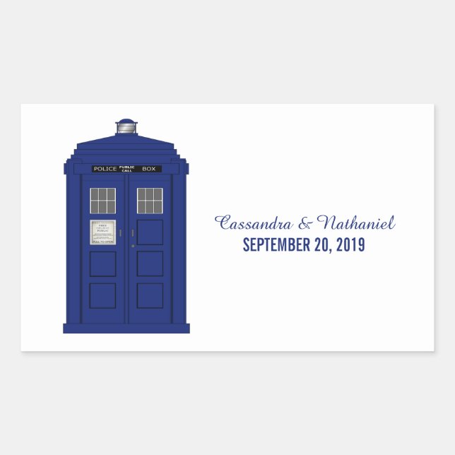 Police Box Wedding Stickers v5 (Front)
