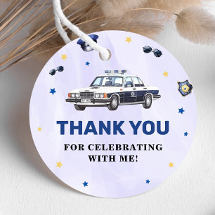 Police Boy 1st Birthday Party Favour Tags