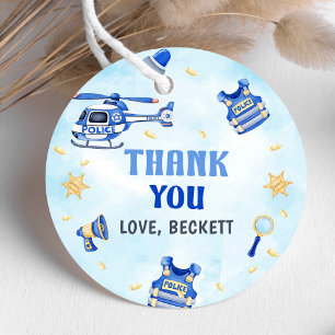 Police Boy 1st Birthday Party  Favour Tags
