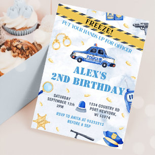 Police Boy 2nd Birthday Party Invitation