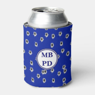 Police Bullet Holes Monogram Can Cooler