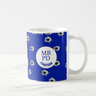 Police Bullet Holes Monogram Department Coffee Mug