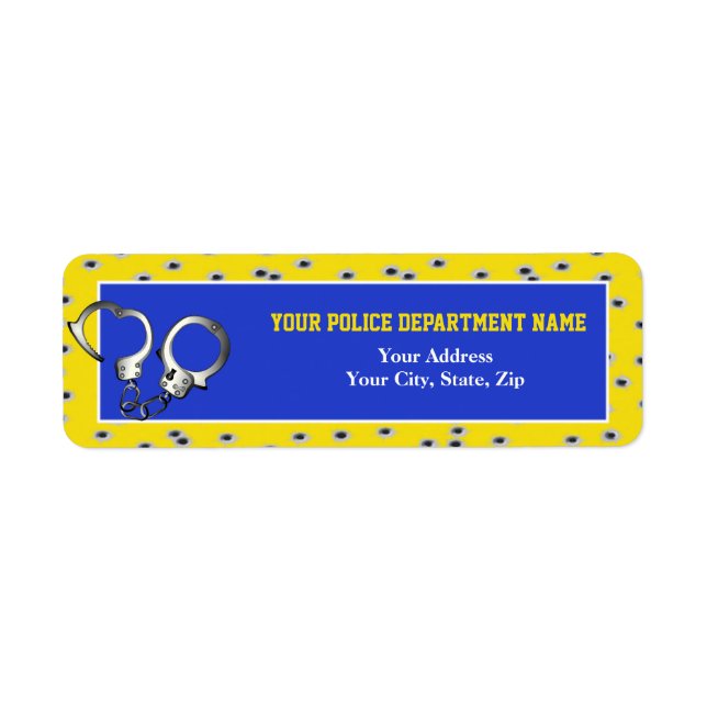 Police Bullet Holes  Return Address Label (Front)