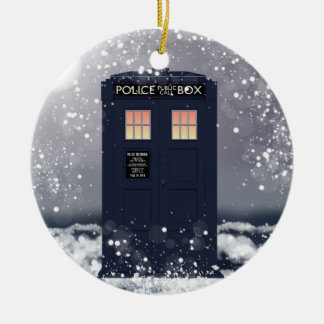 Police Call Box Ceramic Ornament