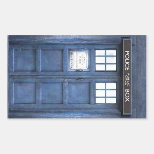 Police Call Box Rectangular Stickers (Front)