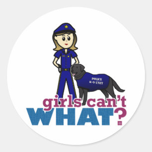 Police Canine Officer Classic Round Sticker