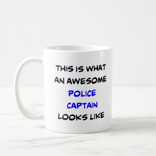 police captain, awesome coffee mug (Left)
