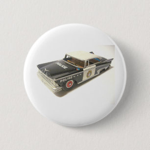 Police Car 6 Cm Round Badge
