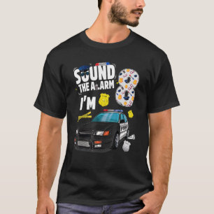 Police Car 8th Birthday Boy 8 Year Old Cop Policem T-Shirt