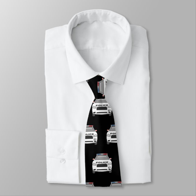 Police Car 911 Men's Tie (Tied)