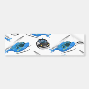 Police Car and helicopter Bumper Sticker