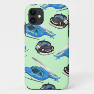 Police Car and helicopter iPhone 11 Case