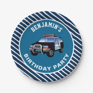 Police Car Birthday Party Paper Plate