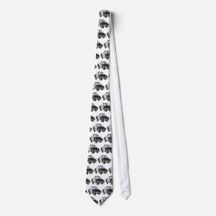 Police Car Cartoon 4 BW Tie