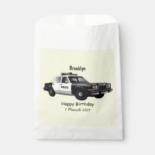 Police car cartoon illustration favour bag
