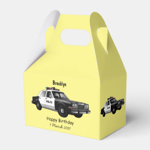 Police car cartoon illustration favour box
