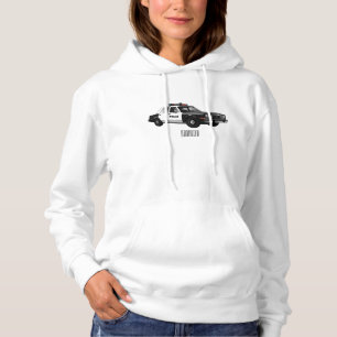 Police car cartoon illustration hoodie