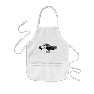 Police car cartoon illustration kids apron