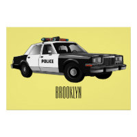 Police car cartoon illustration
