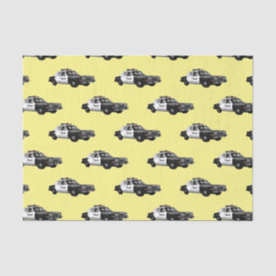 Police car cartoon illustration tissue paper