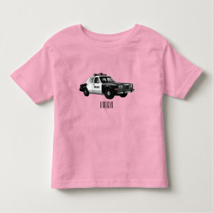 Police car cartoon illustration toddler T-Shirt