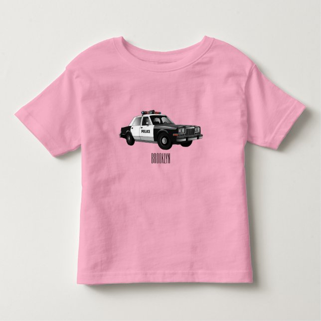 Police car cartoon illustration toddler T-Shirt (Front)
