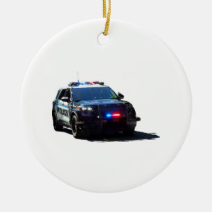 Police Car Ceramic Ornament