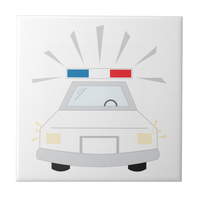 Police Car Ceramic Tile (Front)