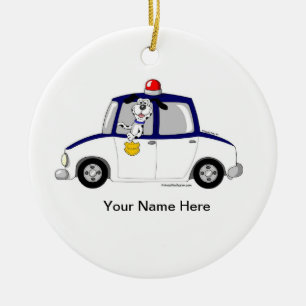 Police Car Ceramic Tree Decoration