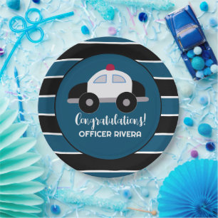 Police Car Cop Law Enforcement Police Officer  Paper Plate