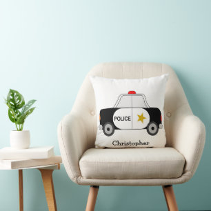 Police Car Design Personalised Cushion
