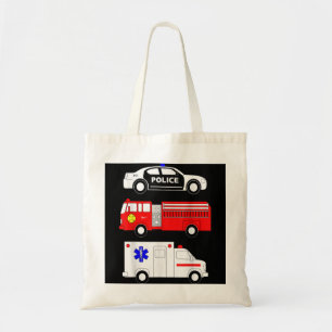 Police Car Fire Truck Ambulance First Responders D Tote Bag