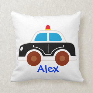 police car fire truck pillow