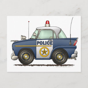 Police Car Law Enforcement Postcard