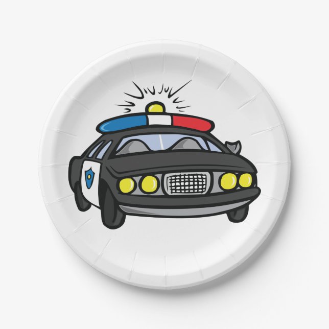 Police Car Paper Plate (Front)