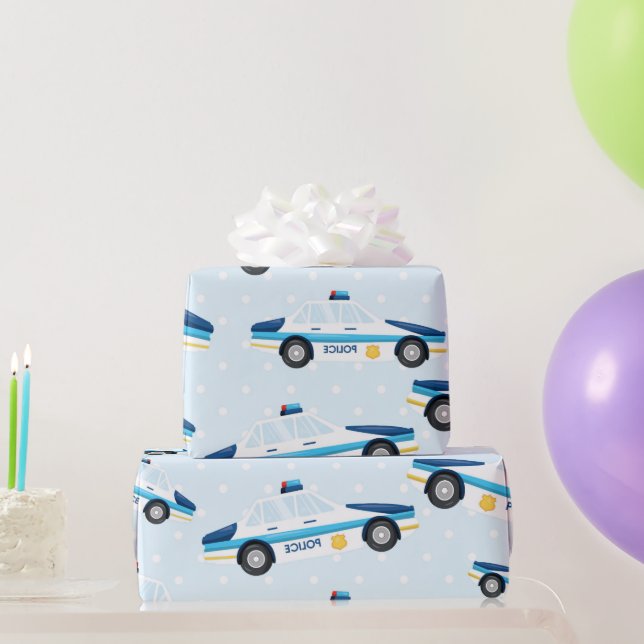 Police car pattern fun Party wrapping paper (Party Gifts)