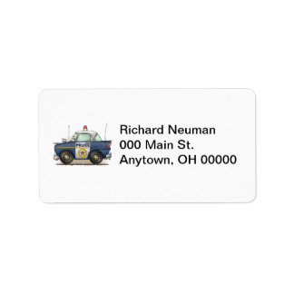 Police Car Police Crusier Cop Car Address Label
