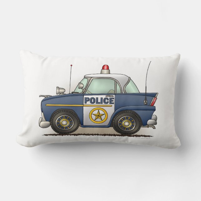 Police Car Police Crusier Cop Car Lumbar Cushion (Front)