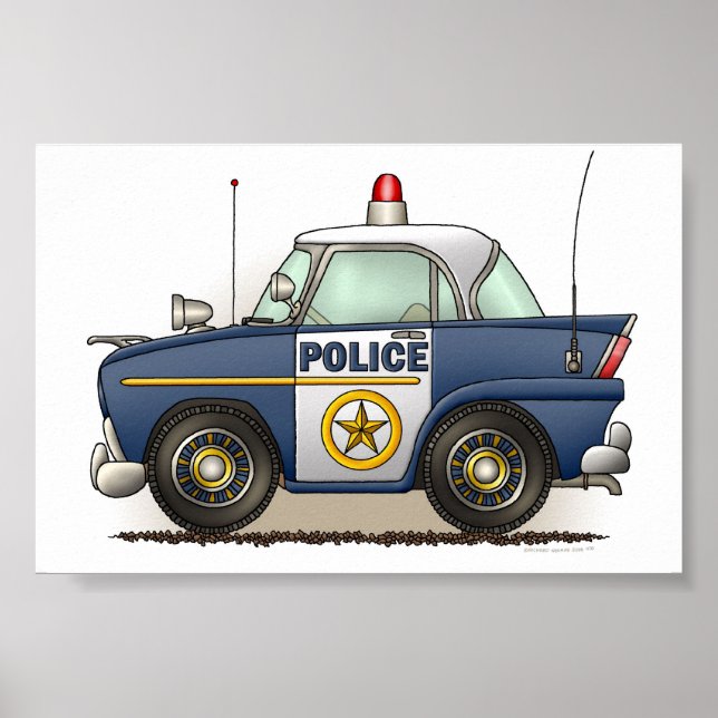 Police Car Police Crusier Cop Car Poster (Front)