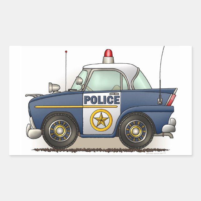 Police Car Police Crusier Cop Car Rectangular Sticker (Front)