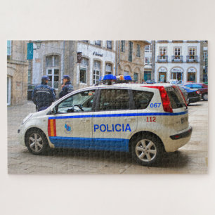 Police car, Santiago de Compostela, Spain Jigsaw Puzzle