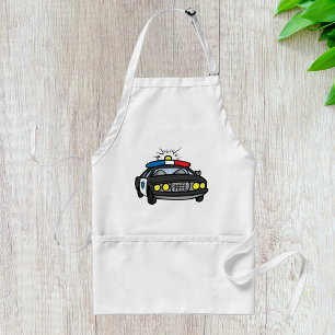 Police Car with Flashing Siren Lights Standard Apron