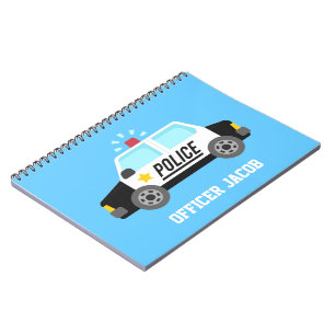 Police Car with Siren Officer Kid Personalized Notebook