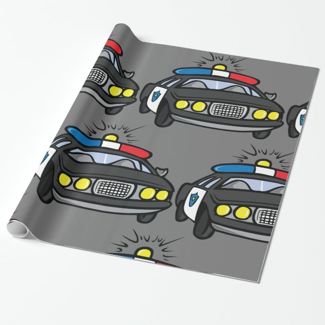 Police Car Wrapping Paper (Unrolled)