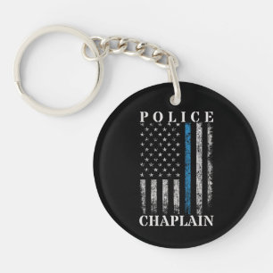 Police Chaplain American Flag Key Ring
