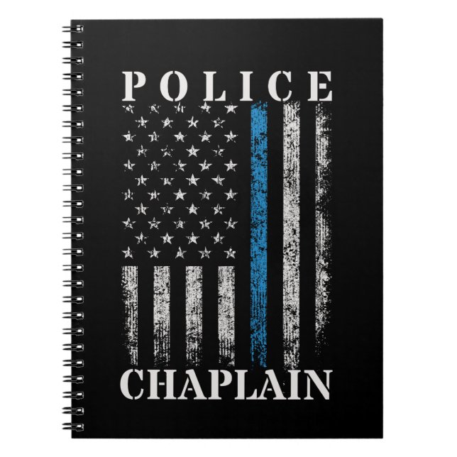 Police Chaplain American Flag Notebook (Front)