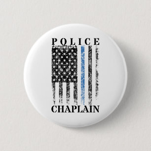 Police Chaplain American USA Flag 6 Cm Round Badge