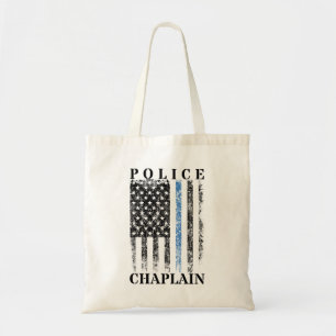 Police Chaplain American USA Flag Tote Bag